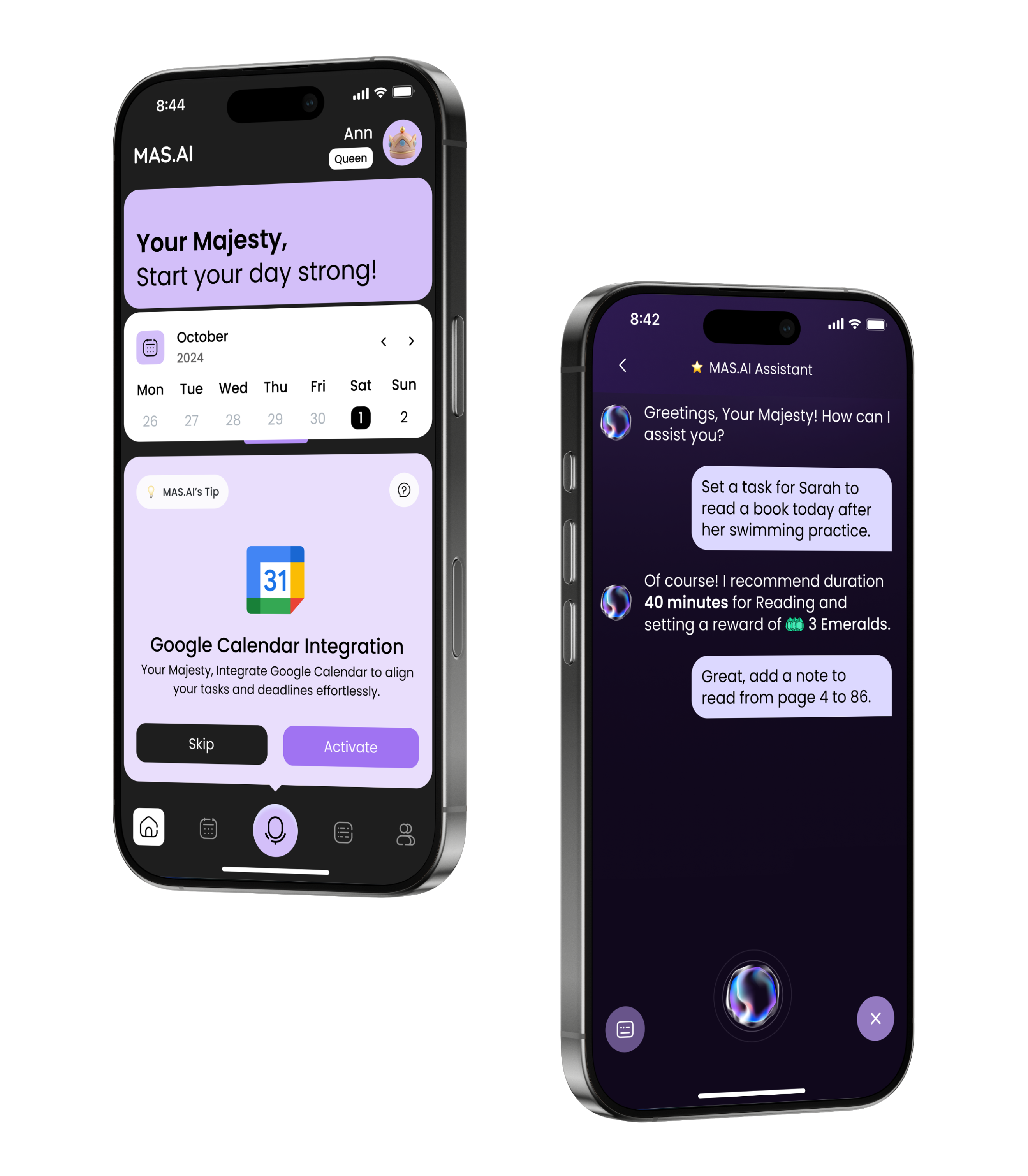 MAS.AI app screens