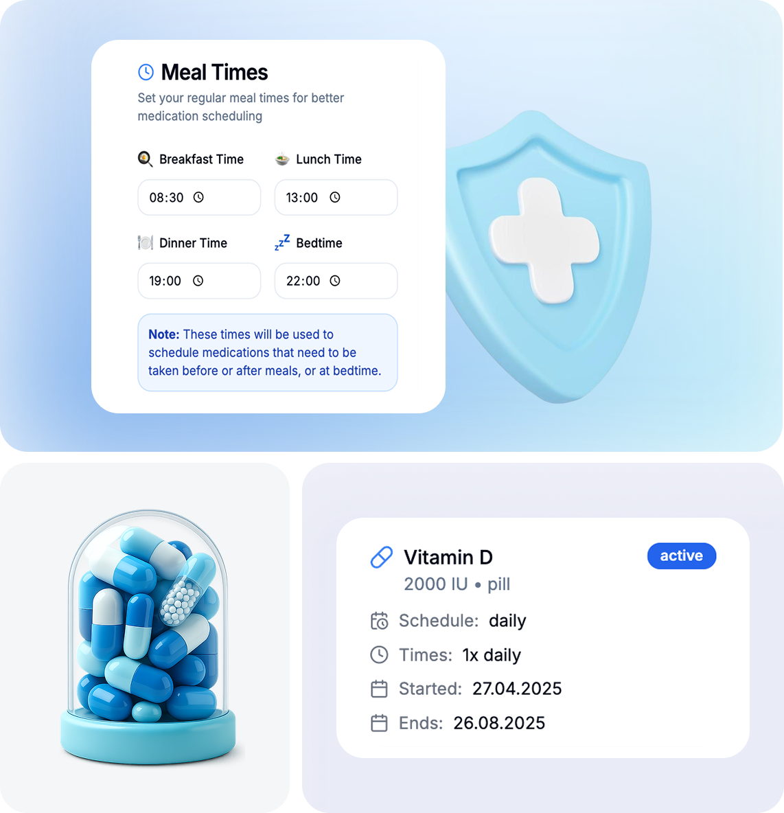 Med&Care scheduler app interface