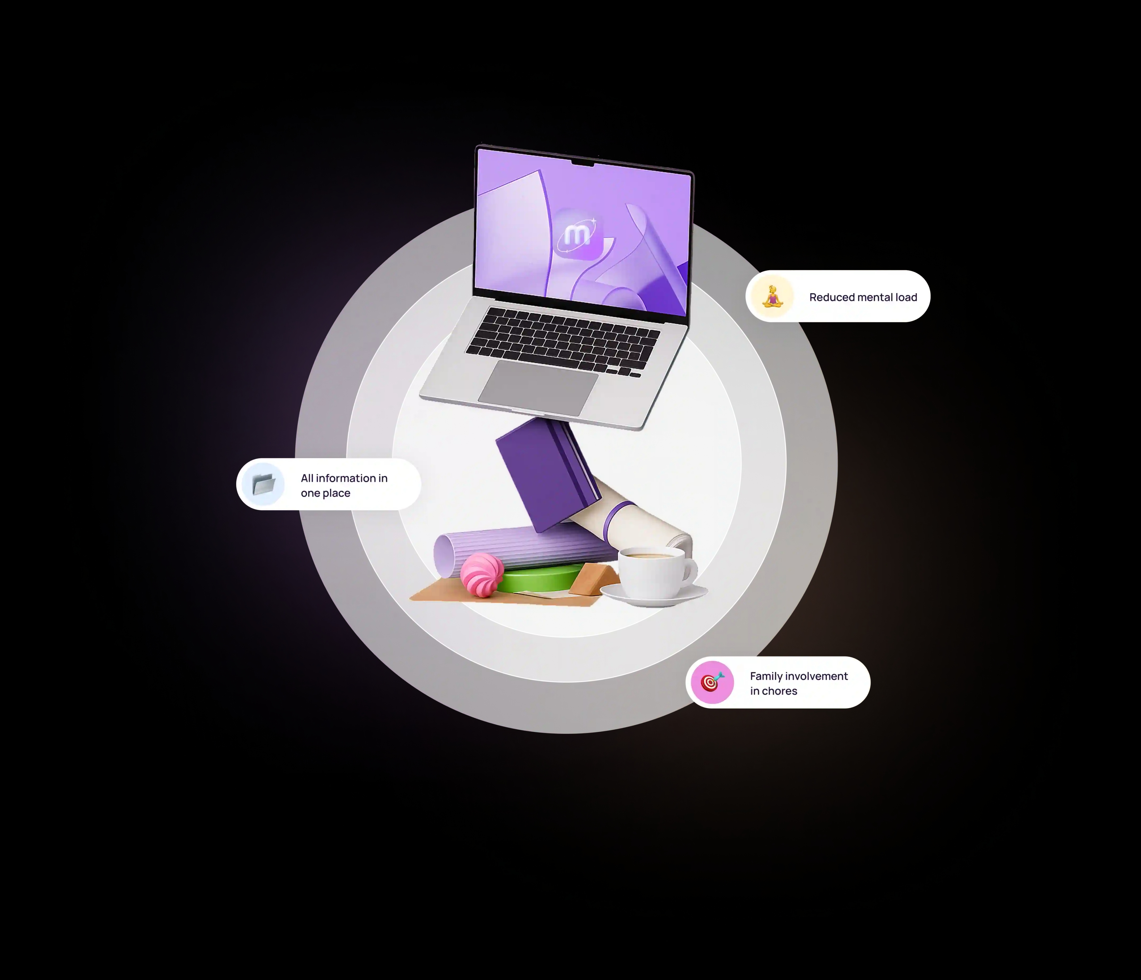 Mamagesty Universe laptop with 3D objects