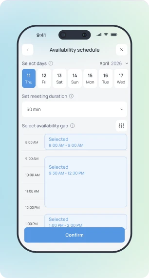 MeetGesty availability schedule