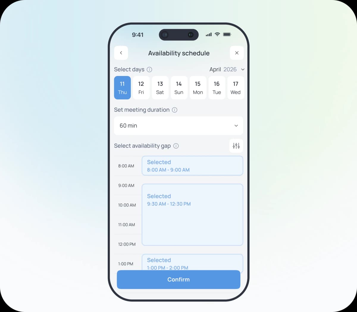 Step 2. Create your booking link and shape your availability